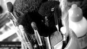 Sutton Foster backstage at Shrek – brushes