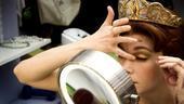 Sutton Foster backstage at Shrek – lashes on