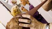 Megan Hilty backstage – wig cap