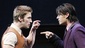 John Arthur Greene as Riff and George Akram as Bernardo in West Side Story.