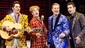 Cody Slaughter as Elvis Presley, Martin Kaye as Jerry Lee Lewis, Lee Ferris as Carl Perkins and Derek Keeling as Johnny Cash in the national tour of Million Dollar Quartet.