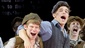 Andrew Keenan-Bolger as Crutchy, Jeremy Jordan as Jack Kelley and ensemble in Newsies.