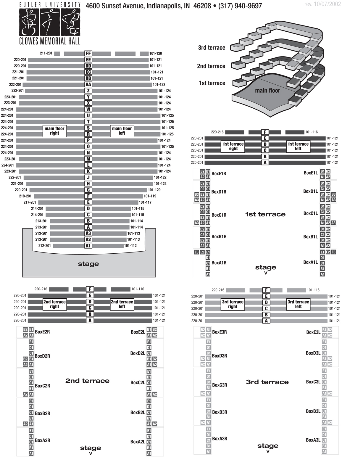Seatmap for Clowes Memorial Hall