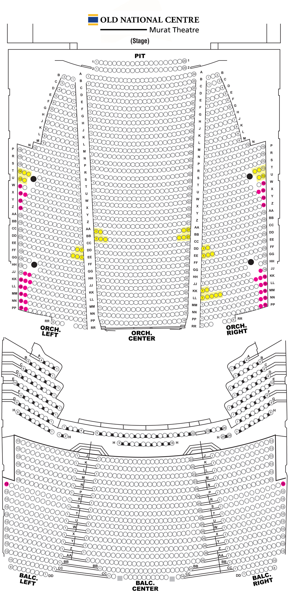 Seatmap for Fiddler on the Roof